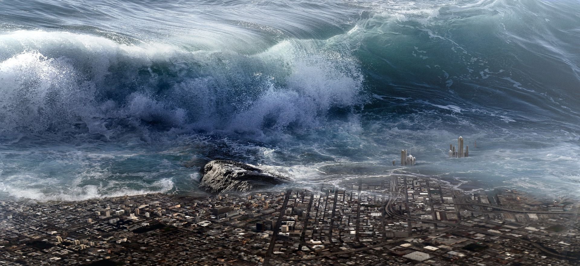 Recreación de un tsunami (Foto: Pixabay) - 